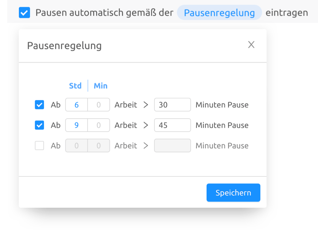 Zeitguru Pausenregelungen Zeiterfassung