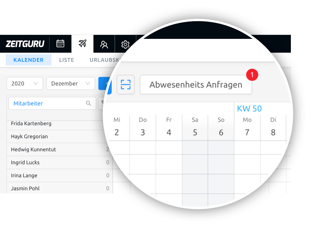 Abwesenheits-Anfragen Urlaubsplanung