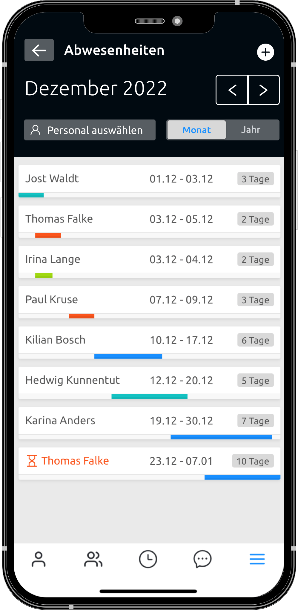 Urlaubsplaner App Schichtplanung