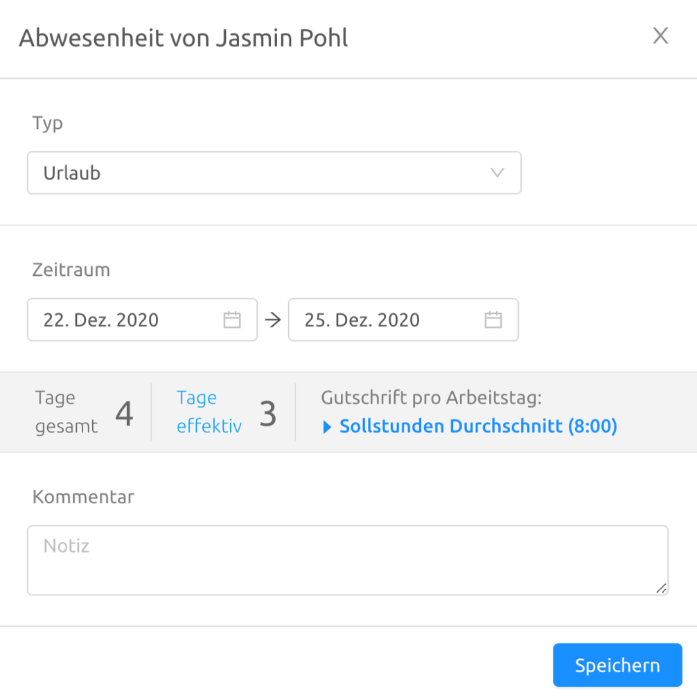 Urlaubsplan erstellen Schichtplanung